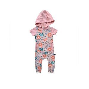Rags Size 3-6 Months Short Sleeve Hooded Peek Pocket Romper